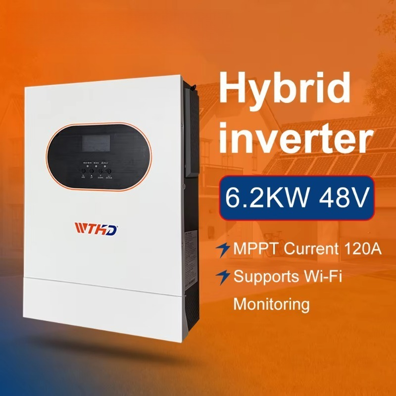 Off Grid Solar Inverter 48V 6000W - Гибридный солнечный инвертор 6.2 кВт, однофазный,