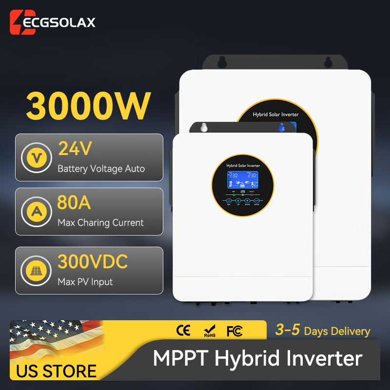 Inverter Pure Sine Wave 60Hz 120V 3000W - Гибридный солнечный инвертор ECGSOLAX 3000W для