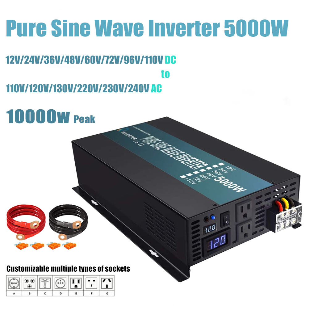Pure Sine Wave Inverter 5000W 48V 220V - Инвертор немодулированного синусоидального сигнала, 5000 Вт,