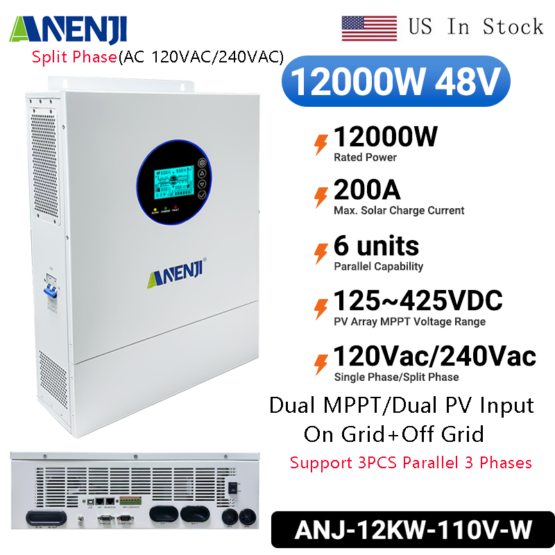 Off Grid Solar Inverter 48V 6000W - Гибридный солнечный инвертор ANENJI Split Phase