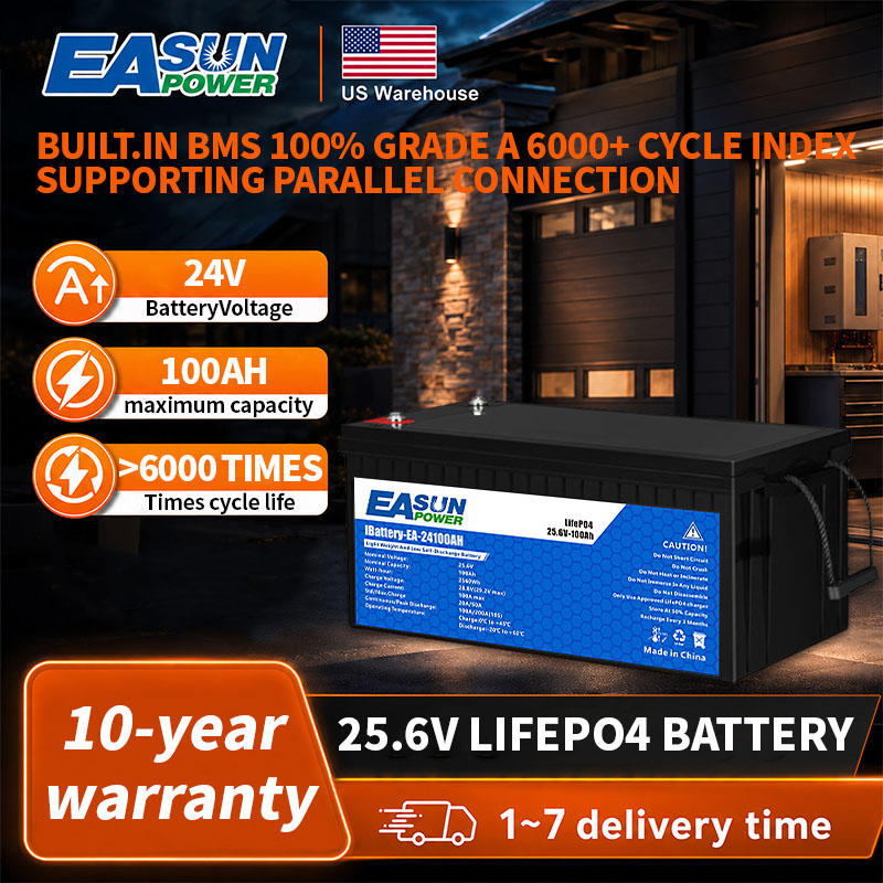 Grid Tie Inverter Limiter 2000W - Аккумулятор EASUN POWER 24V LiFePO4 100AH