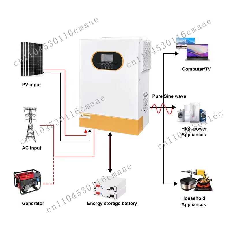 Hybrid Solar Inverter 5.5Kw Mppt 48V - Гибридный сетевой солнечный инвертор 48В 5.5кВт,