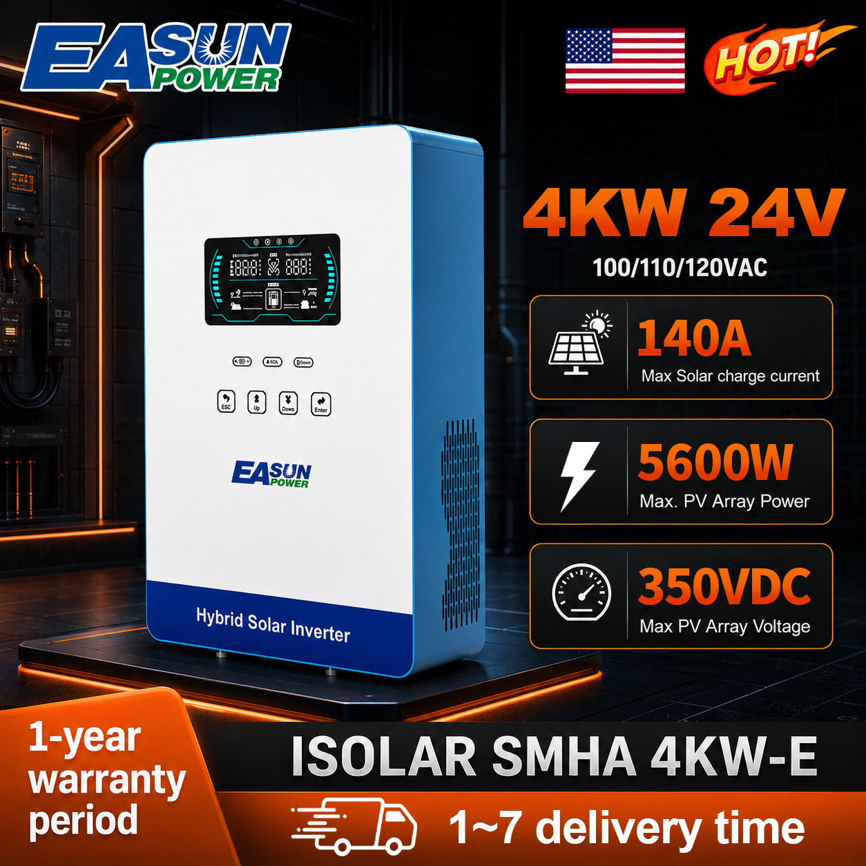 Grid Tie Inverter Limiter 2000W - Солнечный инвертор EASUN POWER 4000 Вт,