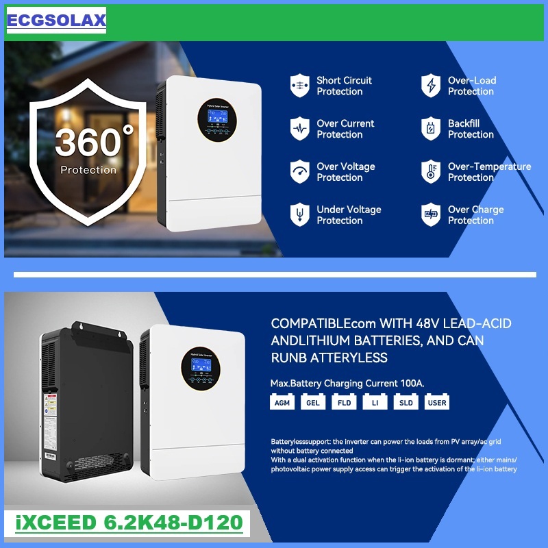 Гибридный солнечный инвертор E – обзор и цена Inverter Pure Sine Wave 60Hz 120V 3000W