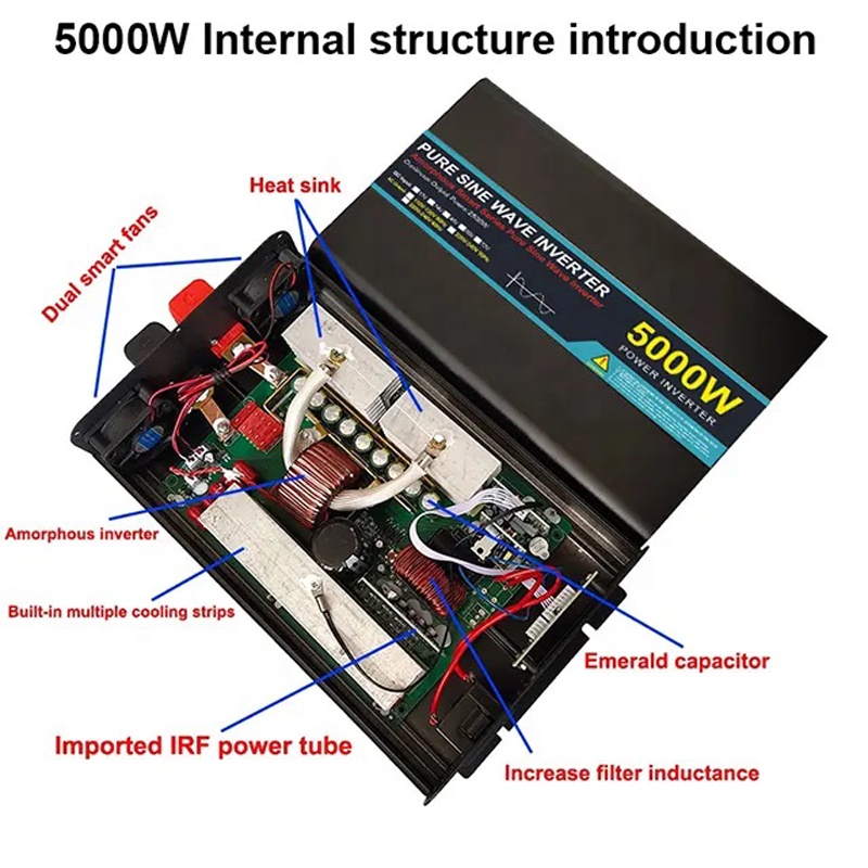 DC в AC 4000 Вт 5000 Вт 4 кВт  – обзор и цена Pure Sine Wave Inverter 5000W 48V 220V