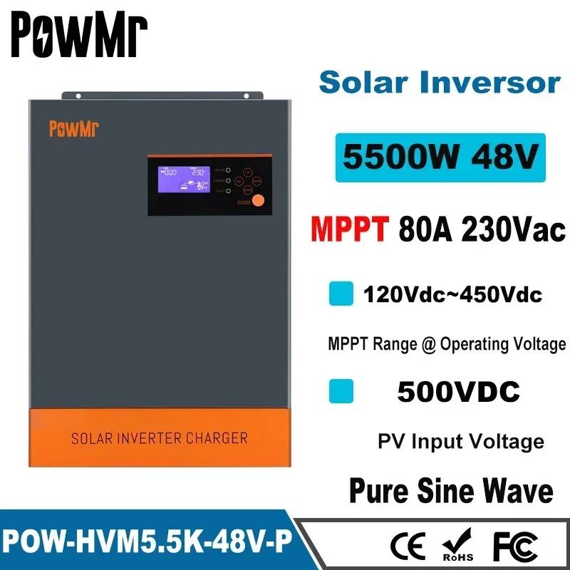 Трехфазный гибридный солнечный – обзор и цена Hybrid Solar Inverter 5.5Kw Mppt 48V