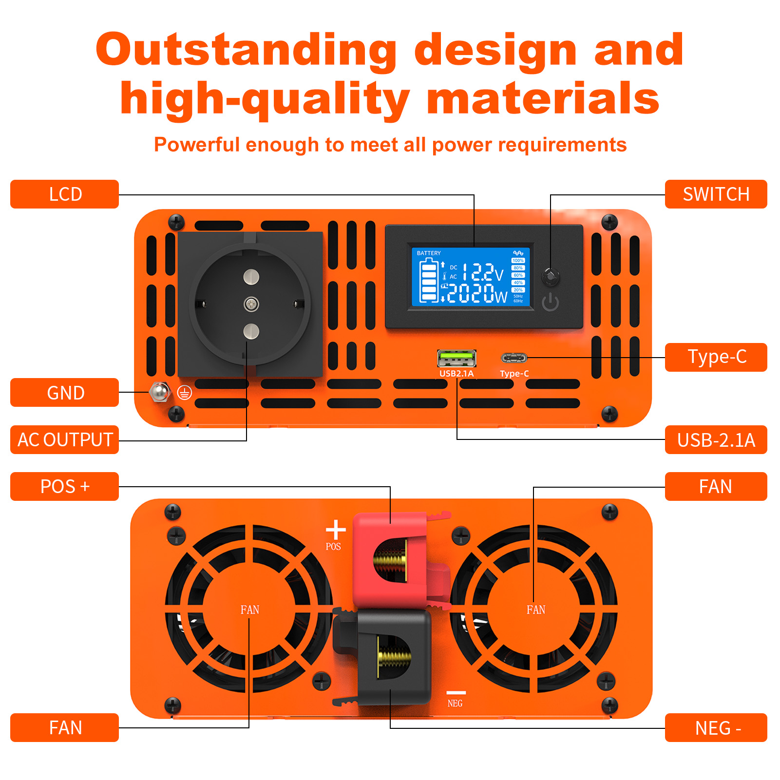 Пиковая мощность 4000 Вт 12 В  – обзор и цена Power Inverter 12V 220V 4000W Continuous