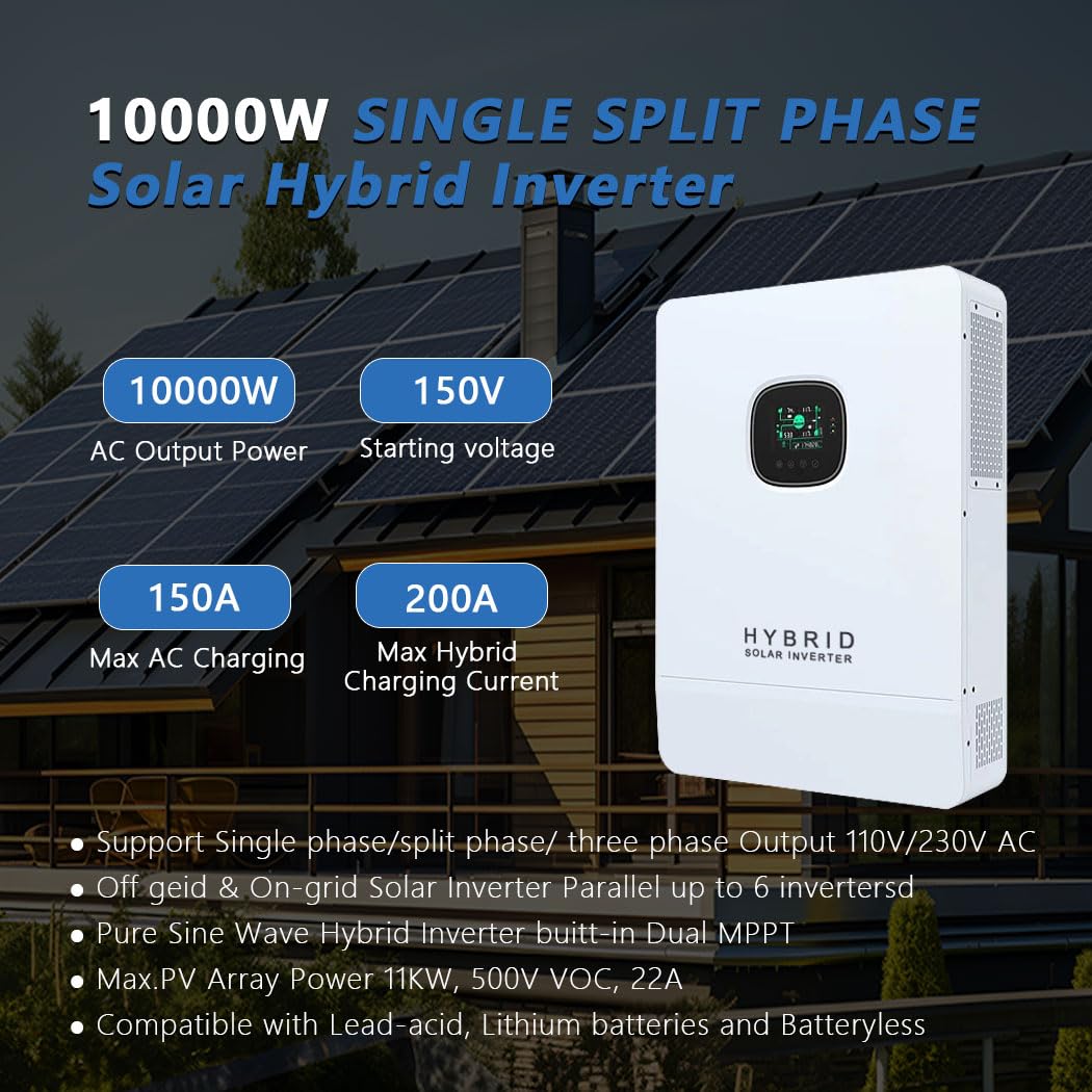 Y&H 10 кВт гибридный солнечный – обзор и цена Split Phase Inverter 10Kw 110V 220V
