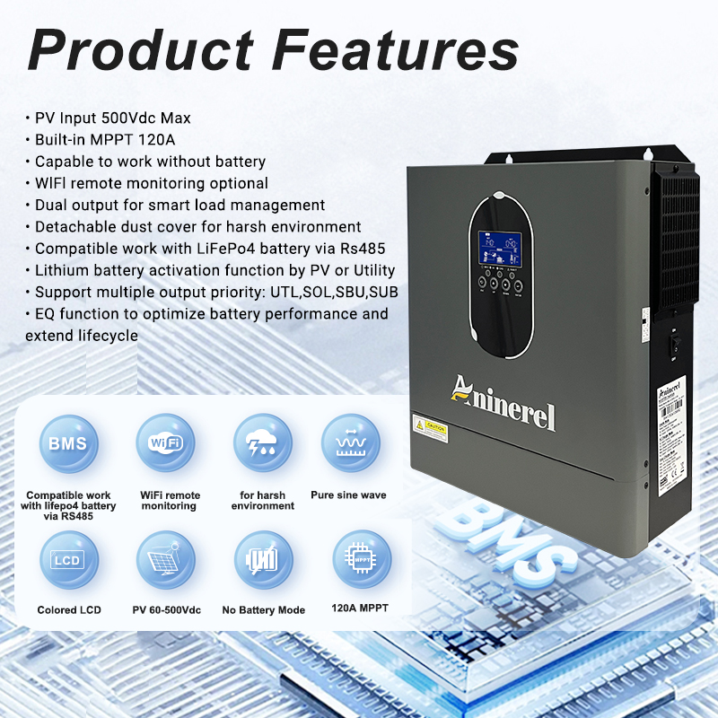 Гибридный инвертор Aninerel 42 – обзор и цена Inverter Pure Sine Wave 60Hz 120V 3000W