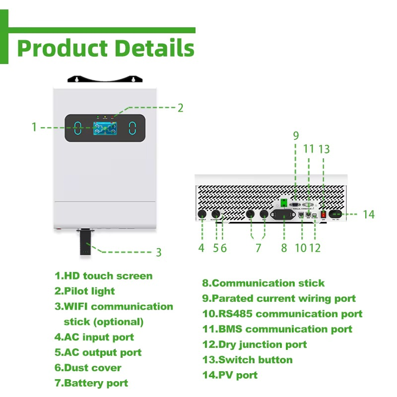 Гибридный солнечный инвертор 6 – обзор и цена Split Phase Inverter 10Kw 110V 220V