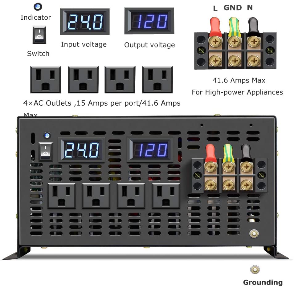 Солнечный инвертор с чистой си – обзор и цена Pure Sine Wave Inverter 5000W 48V 220V