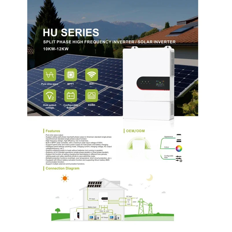Гибридный солнечный инвертор с – обзор и цена Split Phase Inverter 10Kw 110V 220V