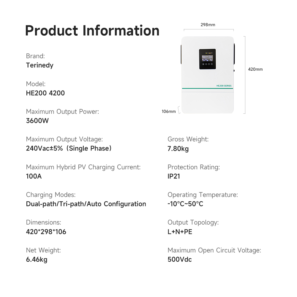 Гибридный солнечный инвертор 3 – обзор и цена Hybrid Solar Inverter 5.5Kw Mppt 48V