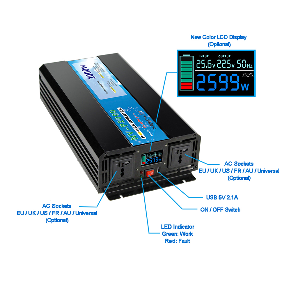Инвертор мощностью 5000 Вт (5  – обзор и цена Pure Sine Wave Inverter 5000W 48V 220V