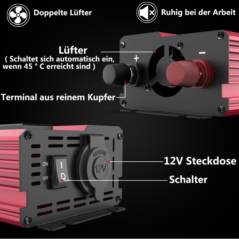 Инвертор 12В в 220В, пиковая м – обзор и цена Power Inverter 12V 220V 4000W Continuous
